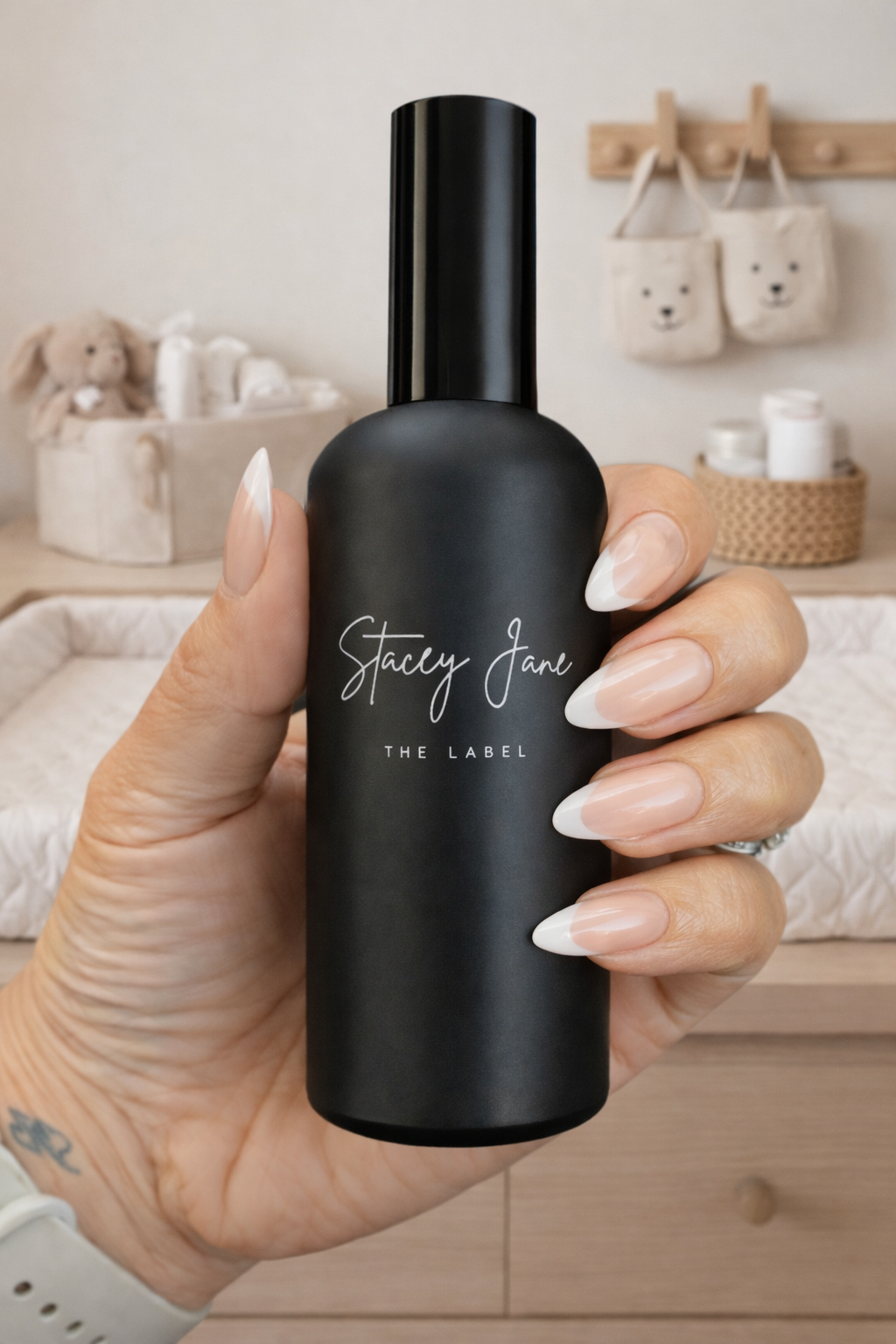 Stacey Jane PENTHOUSE FRAGRANCE Dream Crown Towers spritzer spray bottle with elegant label and cap, ready for use.