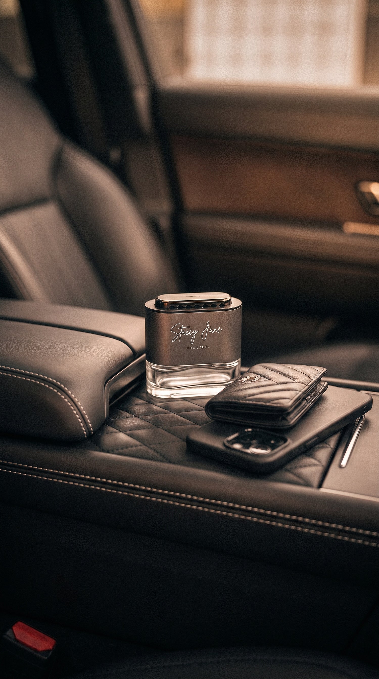 Stacey Jane business fragrances and custom scent bottles with elegant packaging and personalized labels.