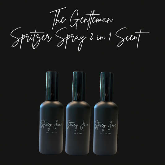 Stacey Jane Dior Eau Sauvage The Gentleman Spritzer Spray featuring a sleek, elegant perfume bottle with a silver cap.
