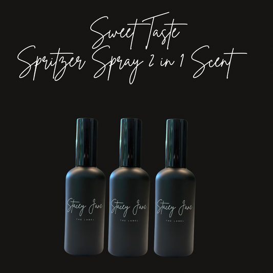 Stacey Jane Sweet Taste Biscoff Spritzer Spray bottle with label and clear cap, designed for flavored baking and desserts.