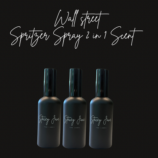 Stacey Jane Wall Street Fragrance Spritzer Spray with 1 Million scent in a sleek bottle, designed for refreshing and revitalizing use.