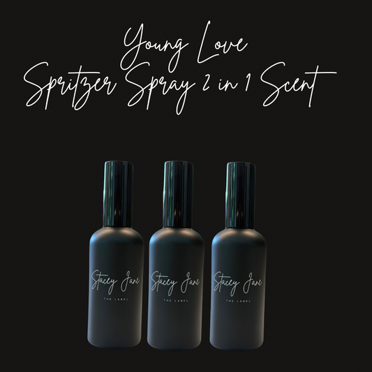 Stacey Jane Young Love Spritzer Spray in Coconut Lime scent, featuring a sleek bottle with a vibrant label and refreshing tropical design.