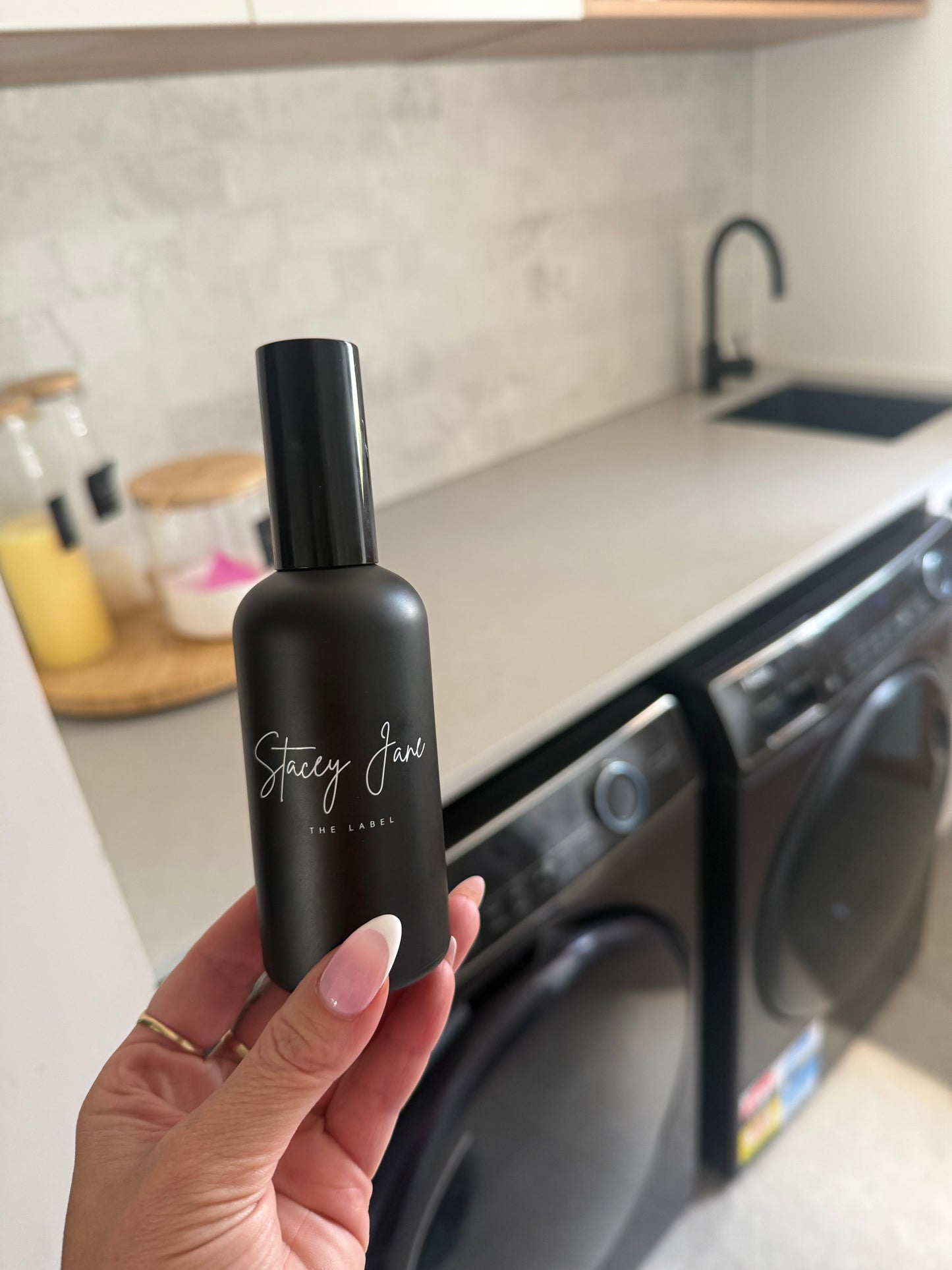 Stacey Jane PENTHOUSE FRAGRANCE Dream Crown Towers spritzer spray bottle with floral design and elegant branding.